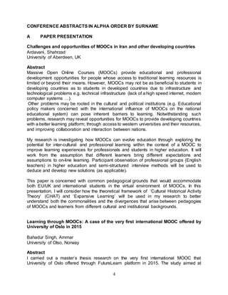 Language Learning Abstract International Conference MOOCs Language Learning Book of abstracts | DOCX