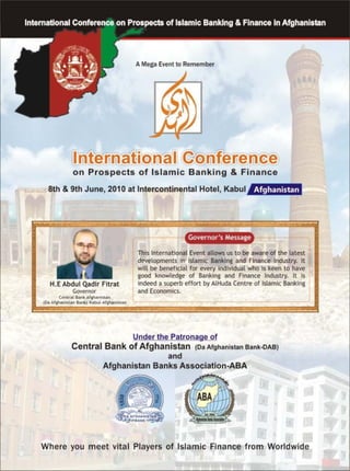 International conference on prospects of islamic banking and finance, 2010 afghanistan. intercontinental hotel