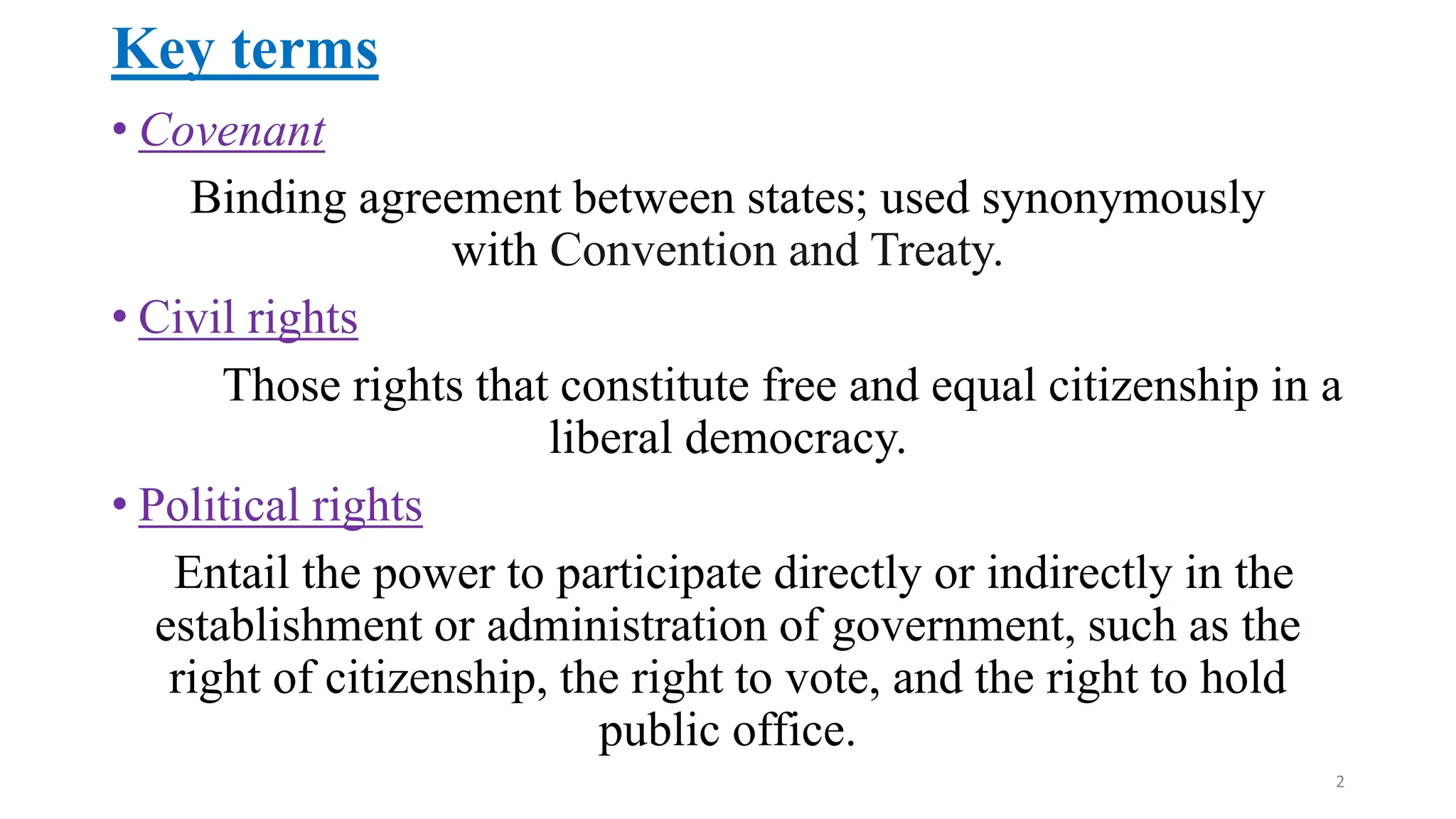 International Covenant Civil And Political Rights International covenant on civil and political rights | PPTX