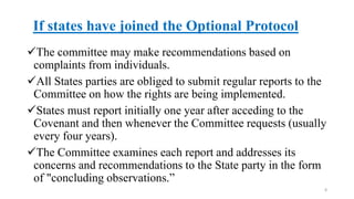 Concluding Rights International covenant on civil and political rights | PPTX
