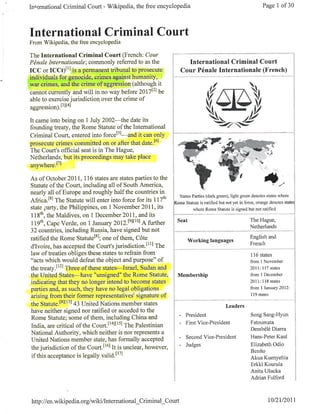 INTERNATIONAL CRIMINAL COURT (wikipedia info)