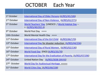 international days in october