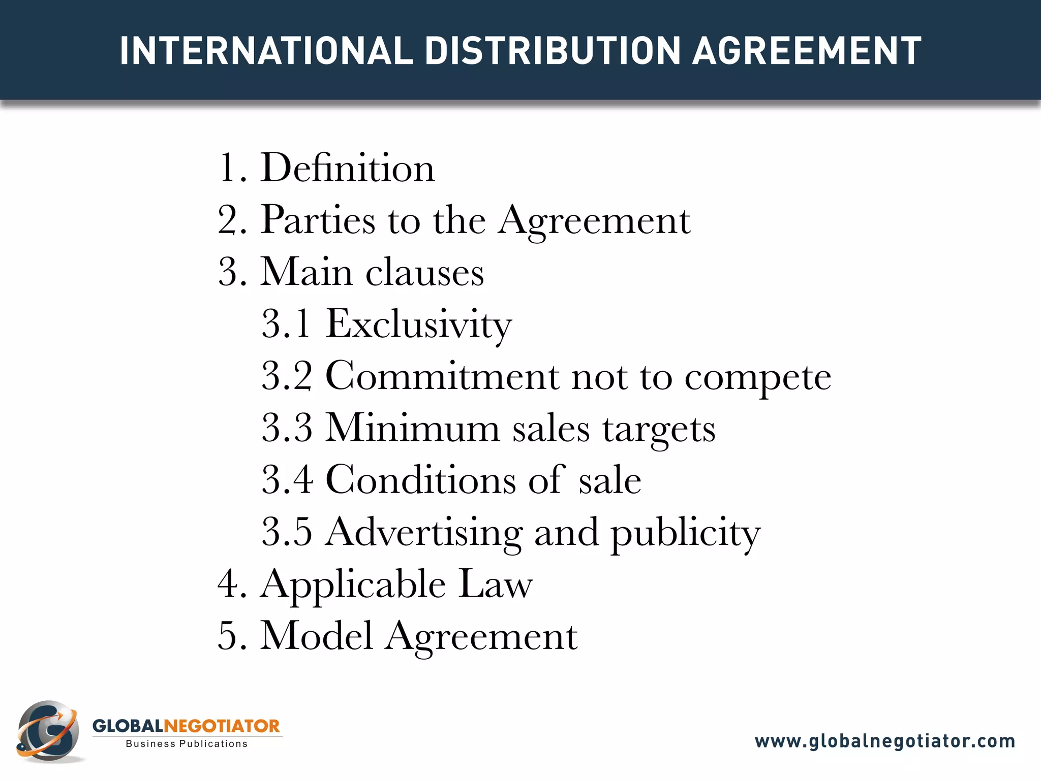 Internal Distribution INTERNATIONAL DISTRIBUTION AGREEMENT TEMPLATE | PDF