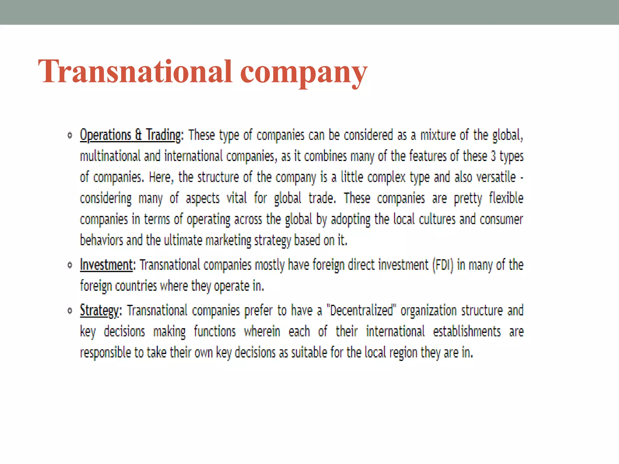 Transnational company
 