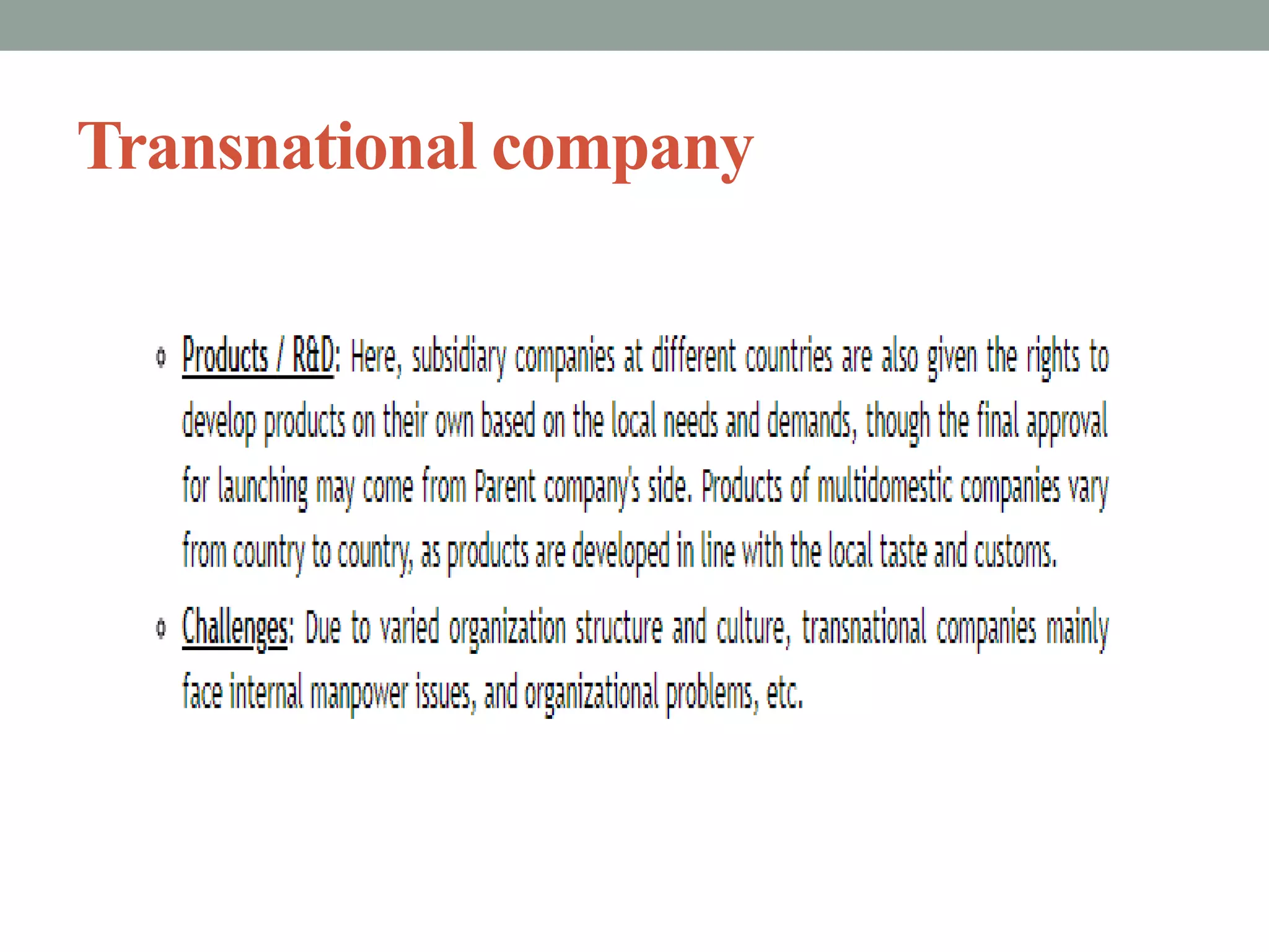 Transnational company
 