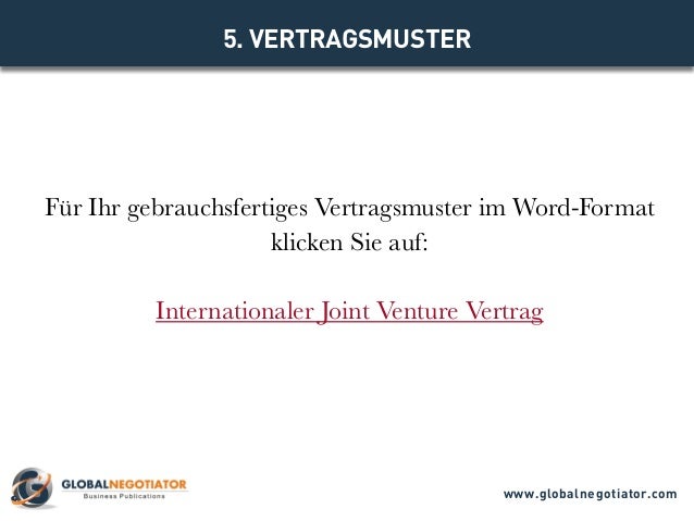 Internationaler Joint Venture Vertrag Muster Und Vorlage