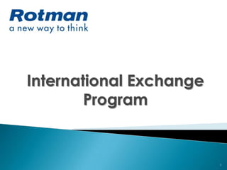 1 International Exchange Program 