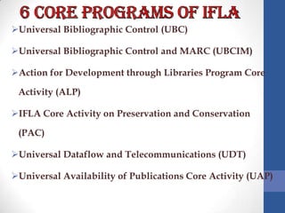 Universal Bibliographic Control and
International MARC (UBCIM)

* development of systems.
* bibliographic control at natio...