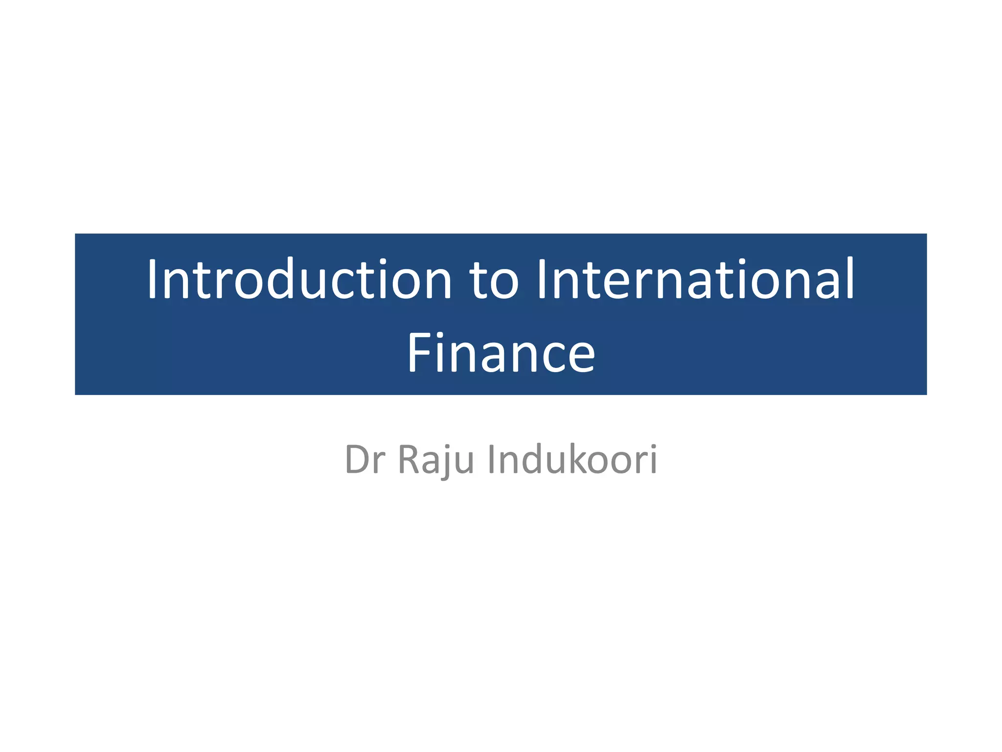 International Finance | PPTX