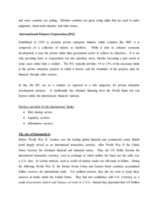 International financial institutions notes