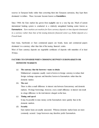 International financial institutions notes