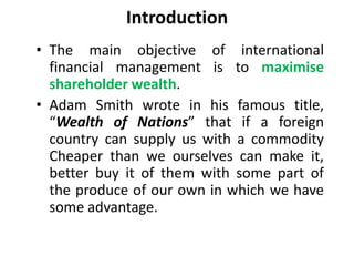 International financial management deals