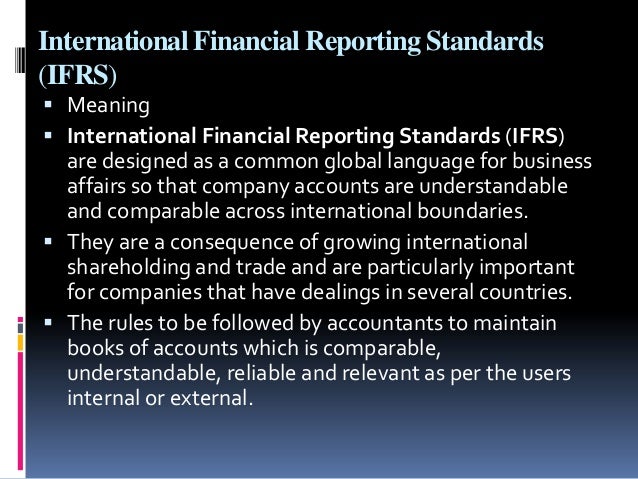 International Accounting And Financial Reporting Standards