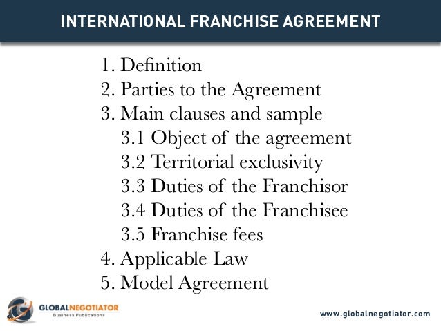 international franchise agreement template
