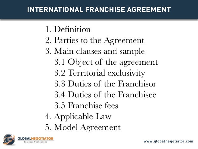 Franchising Agreement Sample Free