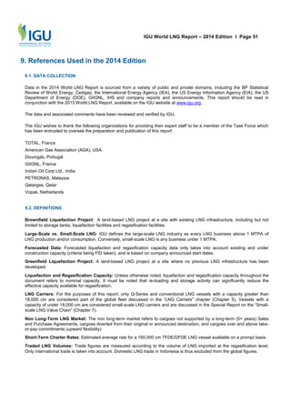 International gas union : 2014 world LNG report | PDF