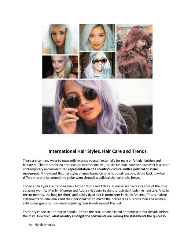 International hair styles and hair care and trends