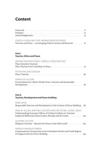 Peace Rina International handbook on tourism and peace | PDF