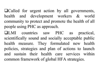 International Public Health and Health for All Movement | PDF