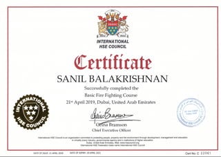 International HSE Council Certificate