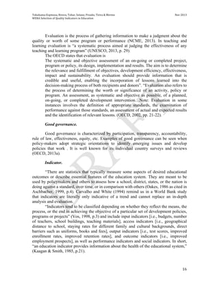 International Indicators of Quality Education Wera Paper Draft. By some ...