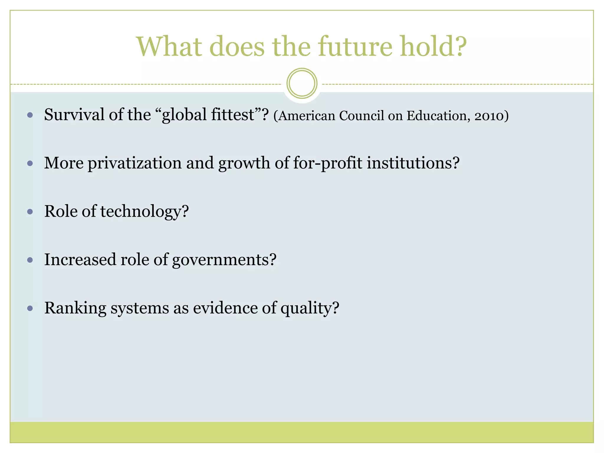 Private higher educationWorldwide surge in private higher education