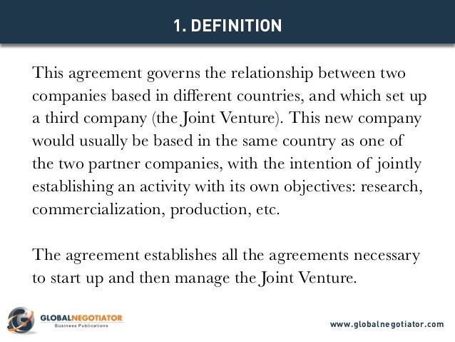 INTERNATIONAL JOINT VENTURE AGREEMENT TEMPLATE