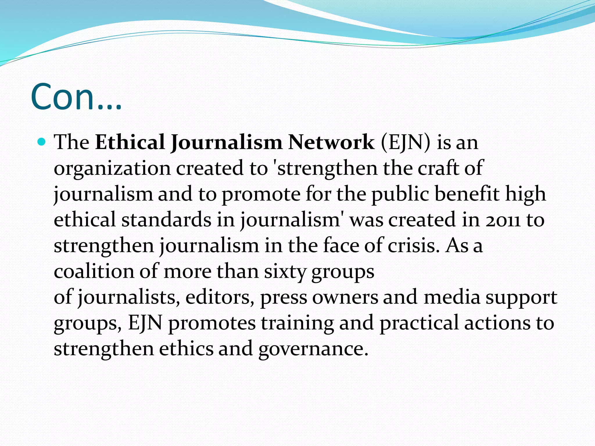 International Journalism Ethics | PPT