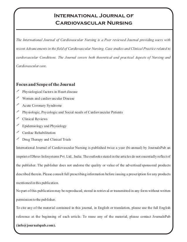 International journal of cardiovascular nursing vol 2 issue 2