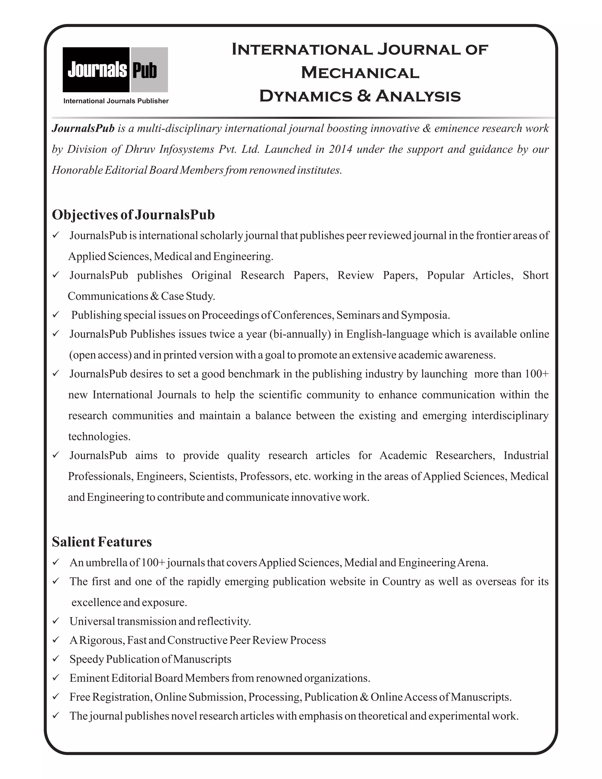 International Journal of Mechanical Dynamics & Analysis vol 2 issue 1 PDF
