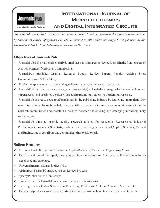 International Journal of Microelectronics and Digital Integrated Circ…