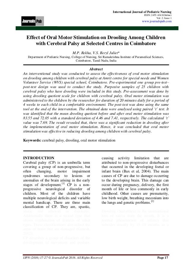 International Journal of Pediatric Nursing vol 2 issue 1