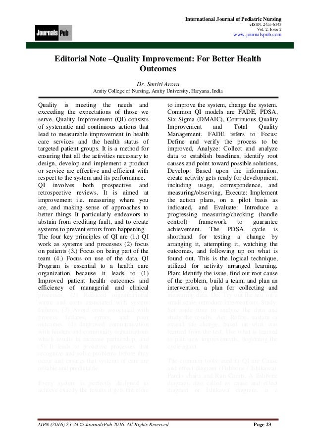 International journal of pediatric nursing vol 2 issue 2