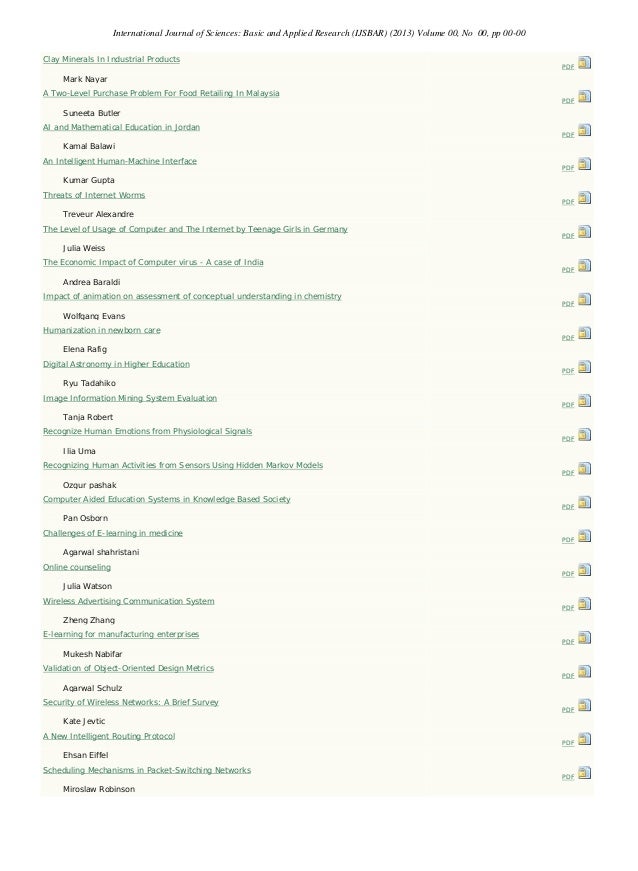 International journal of sciences basic and applied research (ijsbar