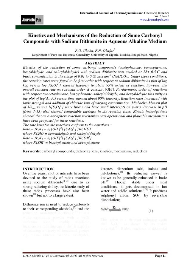 International Journal of Thermodynamics and Chemical Vol 2…