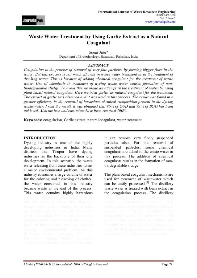 International Journal of Water Resources Engineering Vol 2 Issue 2
