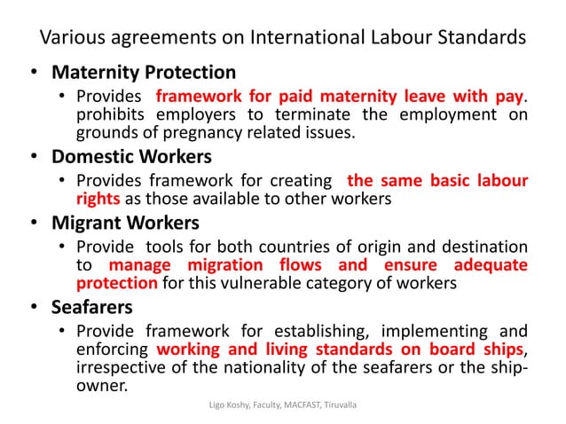International labour organisation and international labour standards | PPTX