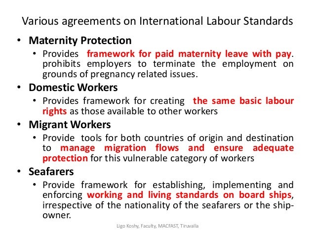 International Labour Organization Standards International labour organisation and international labour standards