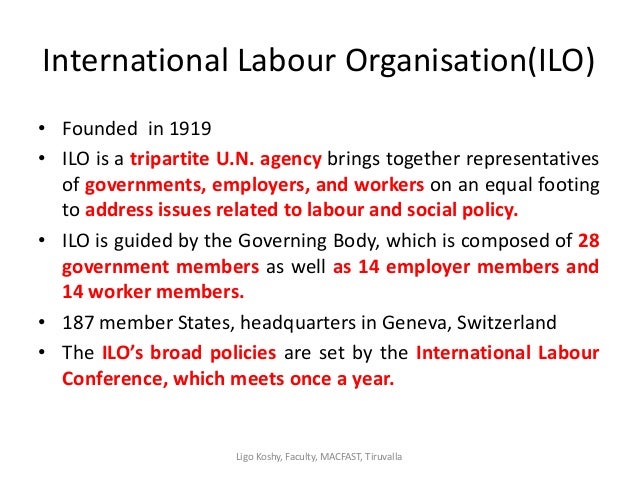 International Labour Organization Standards International labour organisation and international labour standards