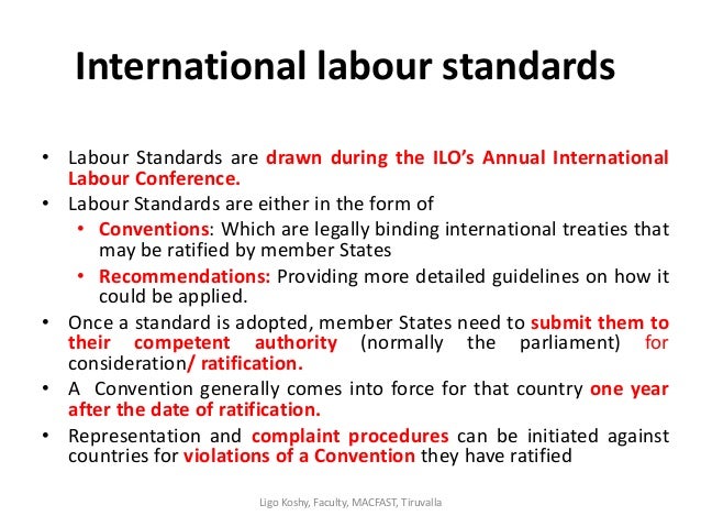 International Labour Organization Standards International labour organisation and international labour standards