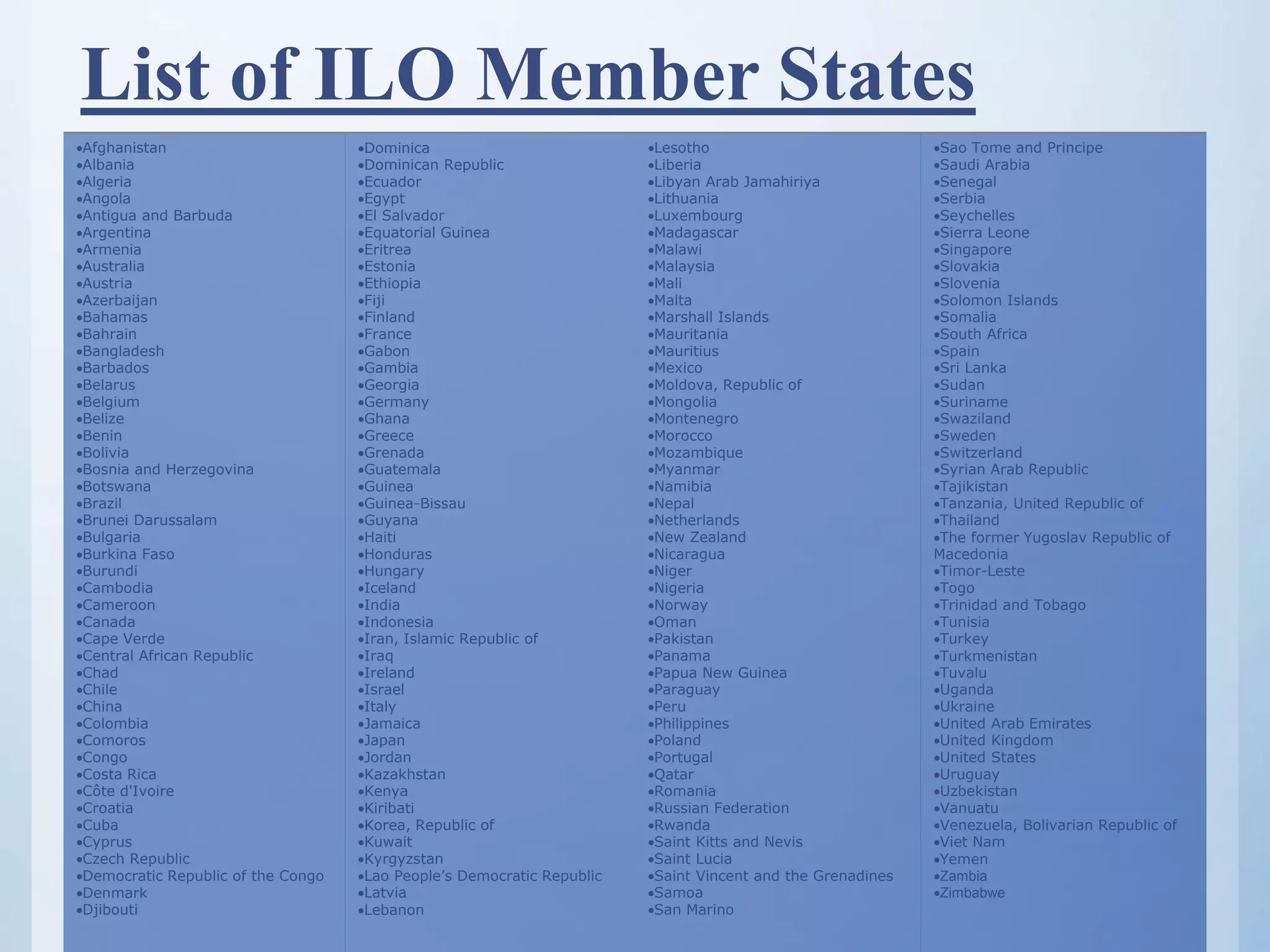 International Labour Organization(ILO) | PPTX