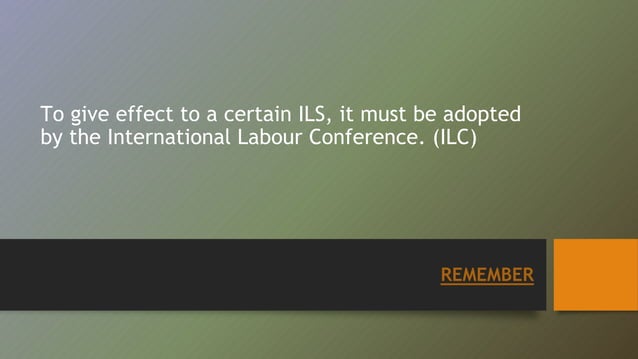 Overview: International Labour Standards (ILS) | PPTX | Law