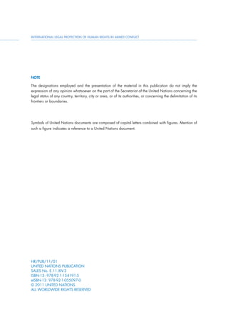 International Legal protection of Human rights in armed conflicts. | PDF