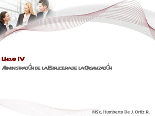 Unidad IV Administración de la Estructura de la Organización MSc. Humberto De J. Ortiz R. 