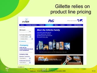 Gillette relies on  product line pricing 15- www. gillette .com/  