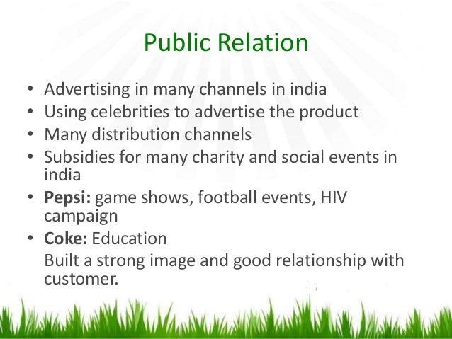 the marketing strategies used by coke and pepsi to compete in india Authored by lucius lu and sophia tiwana according to official statistics, an amazing 19 billion products of coca-cola are sold around the world everyday. the marketing strategies used by coke and pepsi to compete in india Authored by lucius lu and sophia tiwana according to official statistics, an amazing 19 billion products of coca-cola are sold around the world everyday.