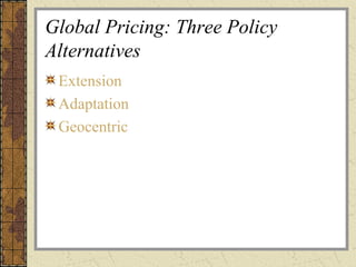 geocentric pricing