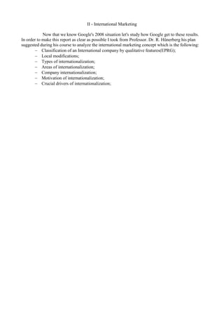 International Marketing Report Example | PDF
