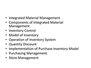 International material management | PPTX