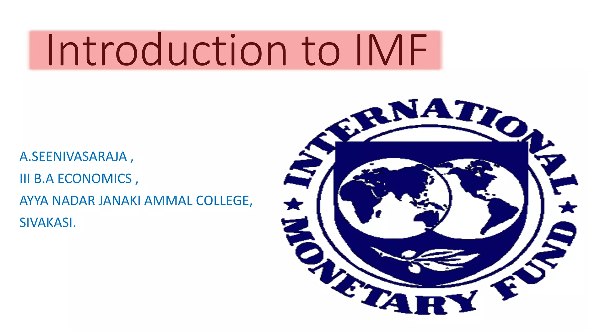 International monetary fund ppt | PPTX